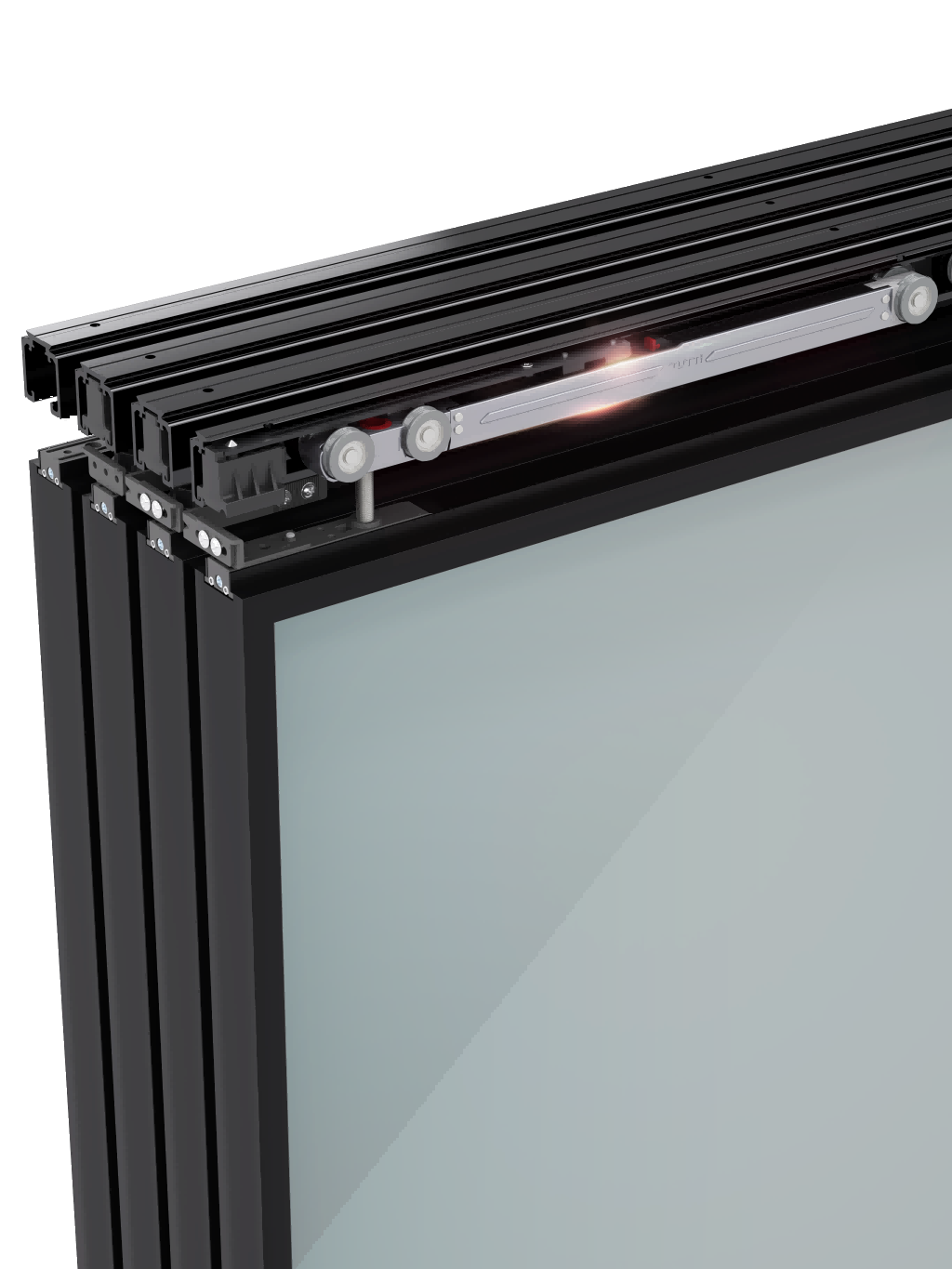 Раздвижные двери-перегородки в одном направлении, дверь с алюминиевой рамой Т910(3+1)