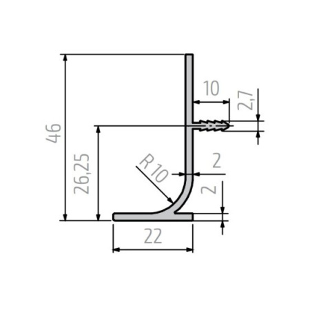 Профиль для фасадов без ручек вертикальный ШУКО-М 3281 (L) белый (окрашенный)