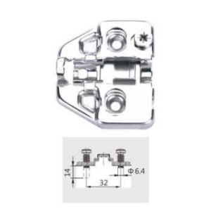 PIVOT PRO подкладка под петлю, Click-On, высота h=0, 3D - регулировка, с предустановленными евро-вин